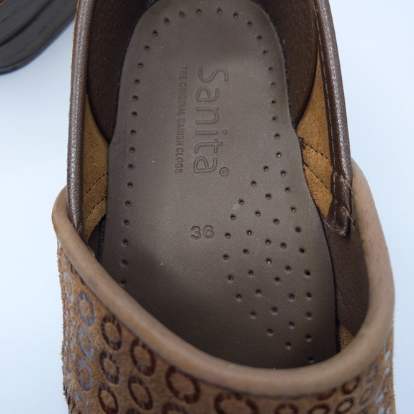 sanita by dansko • brown split art patchwork clogs - Picture 2 of 6